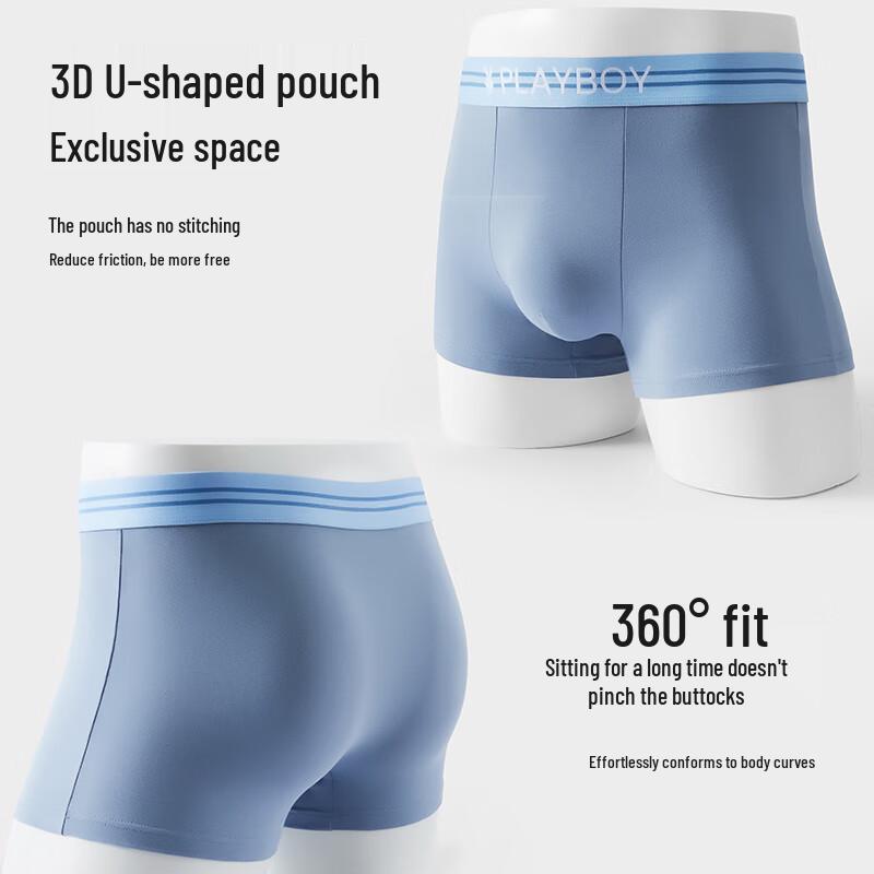 PLAYBOY Men's 7A Antibacterial Cotton Boxer Briefs (3-Pack)