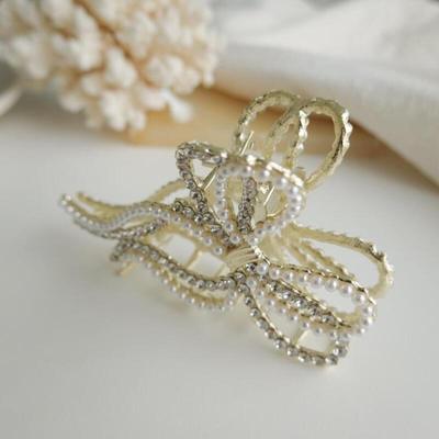 Jinshir Bead Pearl Hair Clip Women's Delicate Cubic Knot