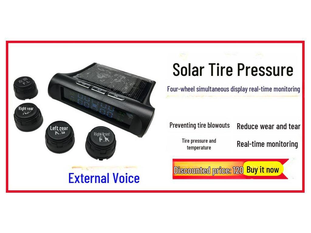 Aoliyou Solar-Powered Wireless TPMS Sensor for Car Tires