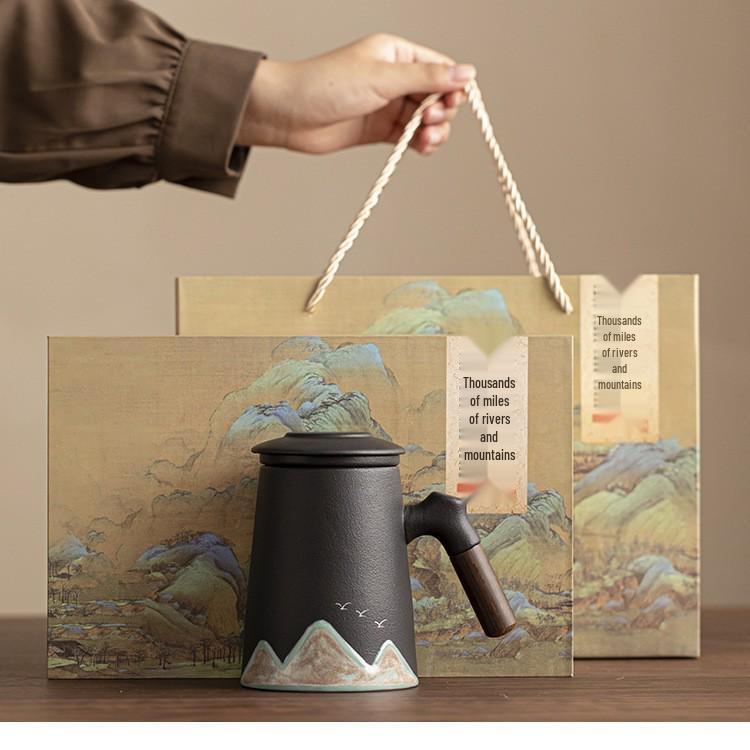 National Tide Creative Tea Set: Separable Office Mug and Kung Fu Set, Logo Customizable