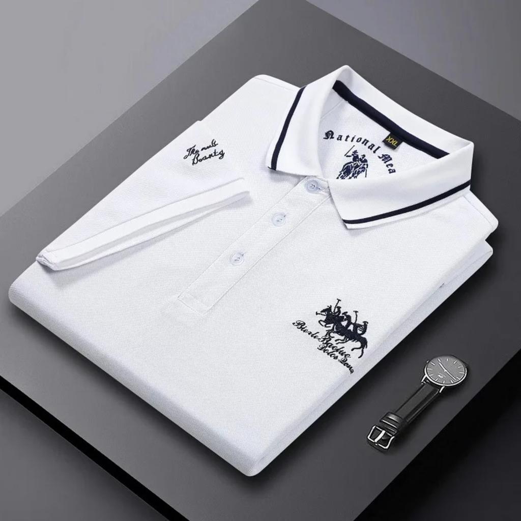 Trend Hub Mens Short Sleeve Embroidered Polo Shirts Breathable Lightweight Shirt Luxury Top Casual Lapel T-shirt Men T Shirt Homme