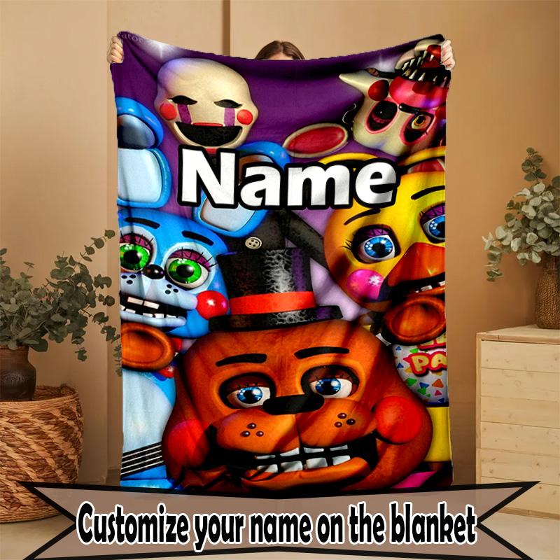 Custom Name Personalized Five Nights at Freddy's Print Blanket, Home Decor, Bedroom, Sofa, Camping, Couch, Gifts for Birthday ChristmasEnthusiasts