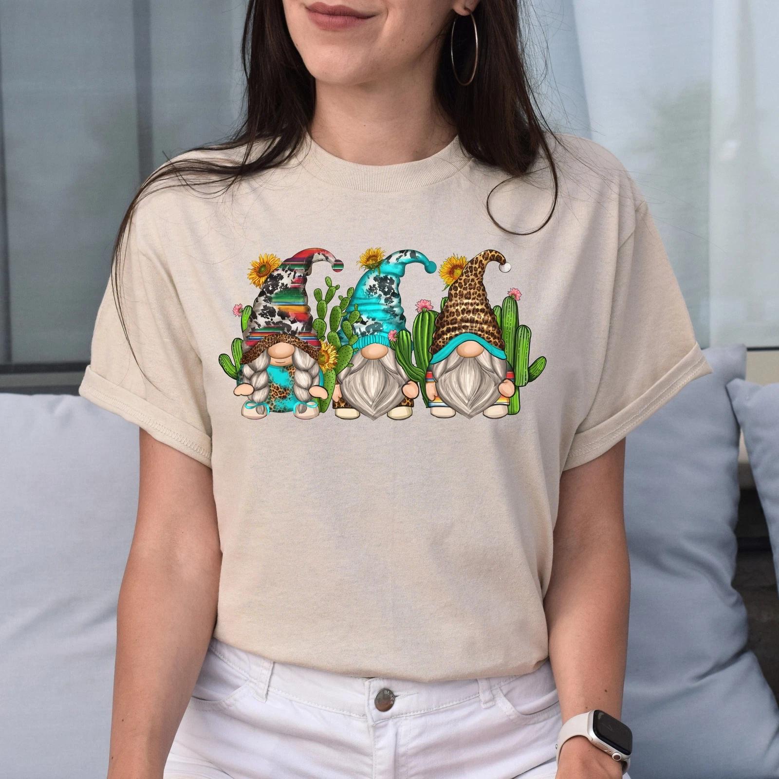 Cactus Gnomes Unisex shirt Cactus lover Christmas gift White Sand XL