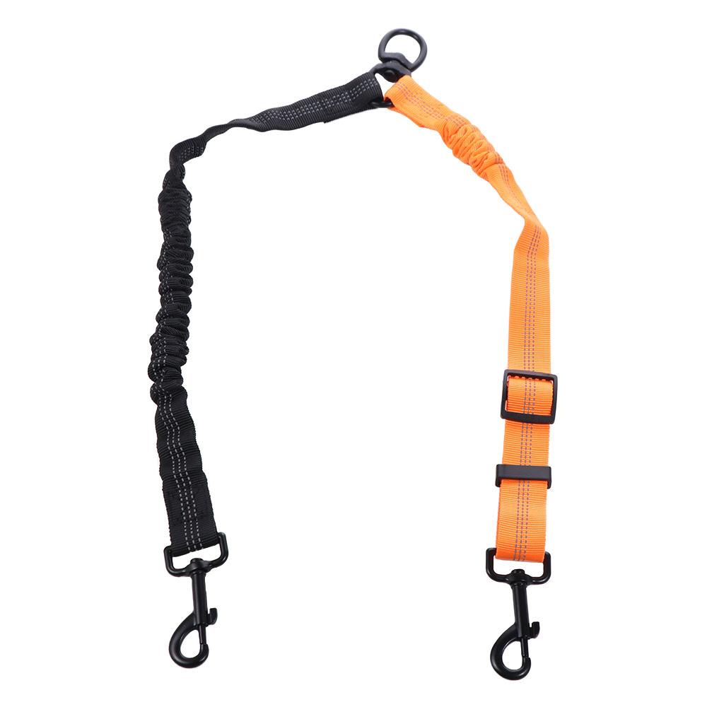 2 in 1 Double Dog Leash Reflective Adjustable Strap Two Dog Lead 360° Swivel Shock Absorbing Two Dog Traction Leash Pet Puppy