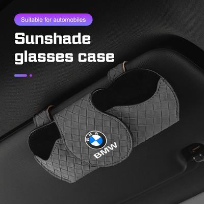 CMU2 Leather Car Interior Glasses Case For 1 3 5 6 7 Series F48 E90 G20 G30 G11 X1 X2 X3 X5 X4 X6 X7 Auto Visor Sunglasses Holder