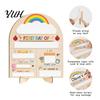 Wooden Message Board for Classroom First Day of School Board, Reusable Erasable Chalkboard Design, Desktop Plate Kids Stable Base Photo Prop