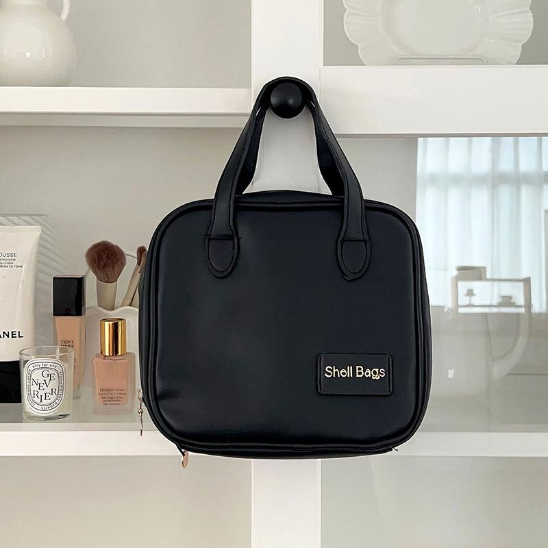 Borsa Porta Trucchi Pu da Viaggio Donna Pelle Borsa Cosmetica Portatile per Pernottamento Weekend Rossetto Profumo Beauty Pouch