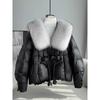 Womens Oversized Duck Down Puffer Coat With Real Fox Fur Trim Hood Warm Thick Winter Jacket Urban Casual Outdoor