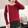 Knitwear Women Loose Round-neck Pullover for Women Long-sleeved Casual Solid-color Sweater Korean-style Spring and Autumn Top