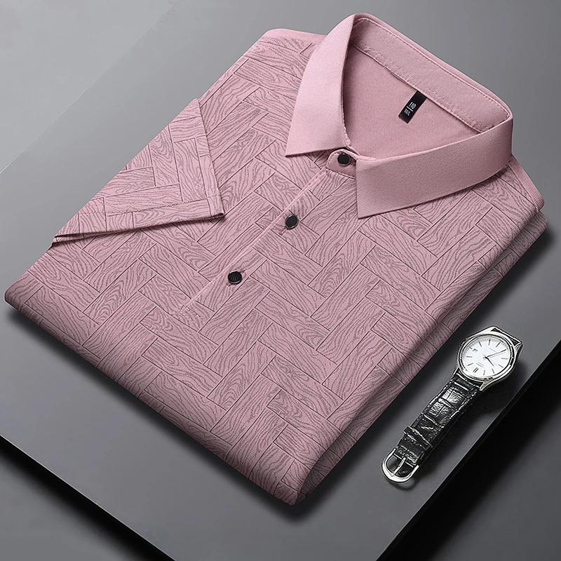 New Men's Business Casual Short Sleeved Shirt Solid Color Polo Shirt Fashionable Breathable Comfortable Versatile Top