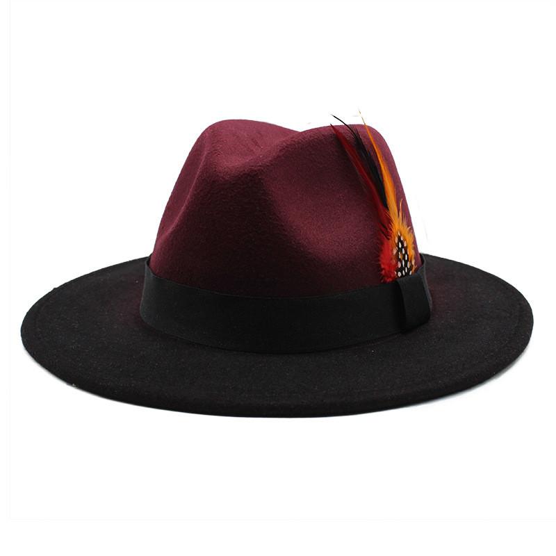 Fedora Hat For Men Women With Gradient Color Wool Felt Sun Protection Outdoor Fashion Accessory