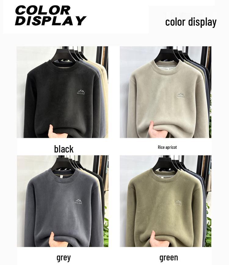 Men's Lambswool Velvet Thick Round Neck Winter Sweater - Super Warm Hoodie