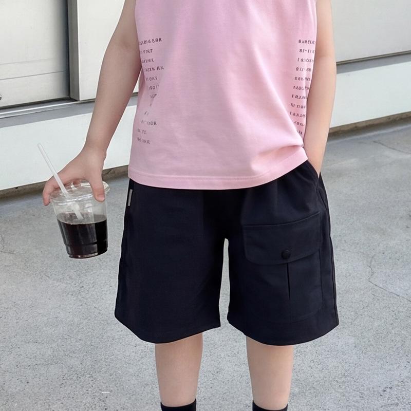 Korean Style Kids' Quick-Dry Cargo Shorts - Casual, Loose Fit for Boys