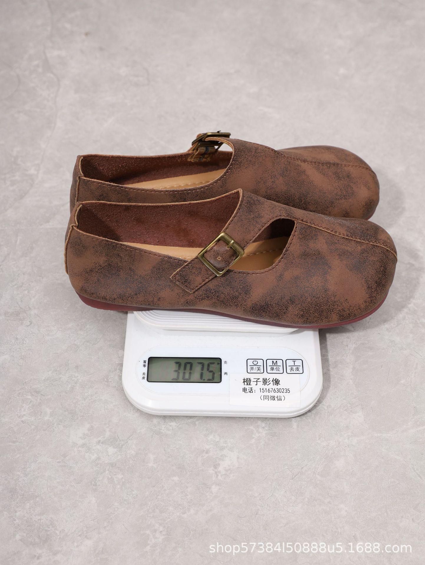 

Retro literary and artistic fan square head flat bottom Japanese ballet shoes Mori women s shoes foreign trade explosion flat shoes: shoe buckle 36 темно-коричневого