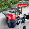 Phone Key Organizer Accessories Window Drink Bottle Holder Stand Car Door Cup Holder With Dual Hanging Hooks & Charging Port