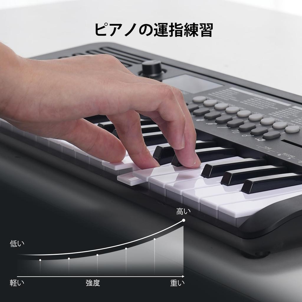 Mini-Keyboard-Piano, elektronisches Keyboard, 37 Tasten, 40 Lieder, 200 Noten, 200 Rhythmen, Digitalpiano mit MIDI-Funktion, tragbares elektronisches Piano xx, Schwarz