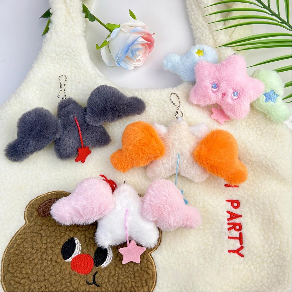 Soft Stuffed Star Wing Keyring Pendant Doll Decoration For Backpacks Or Gifts Plush Key Holder School Bag Accessories