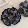 Multi-layer Plaid Pleated Scrunchies for Women Black and White Grid Large Intestine Hair Ties Hair Accessory Party Gift