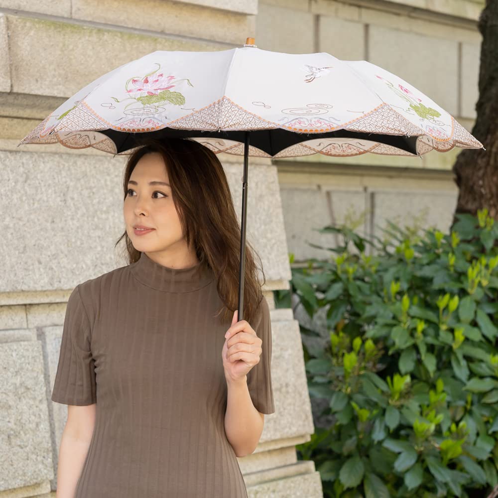 Actress Premium Folding Short Shop Full Light Heat UV Rain or Special Fully Embroidered Parasol, Parasol, Parasol, Channel, Blocking, Blocking,