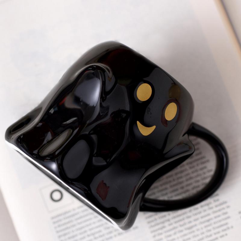 Halloween Ghost Mug Adorable Ceramic Ghost Mug Spooky Novelty Ghostface Coffee Cup Mug Tea Breakfast Milk Cup Coffee Cup 400ml