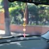 Car Rearview Mirror Pendant Adjustable Religious Beaded Pendant Stone Bead Bag Charm Christian Gift for Family