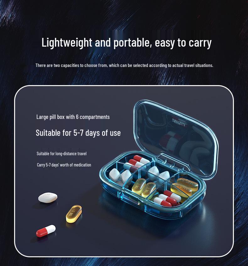 Organizator săptămânal portabil cu 21 de compartimente - Capacitate mare, Multi-compartiment sigilat pentru depozitarea și distribuirea medicamentelor