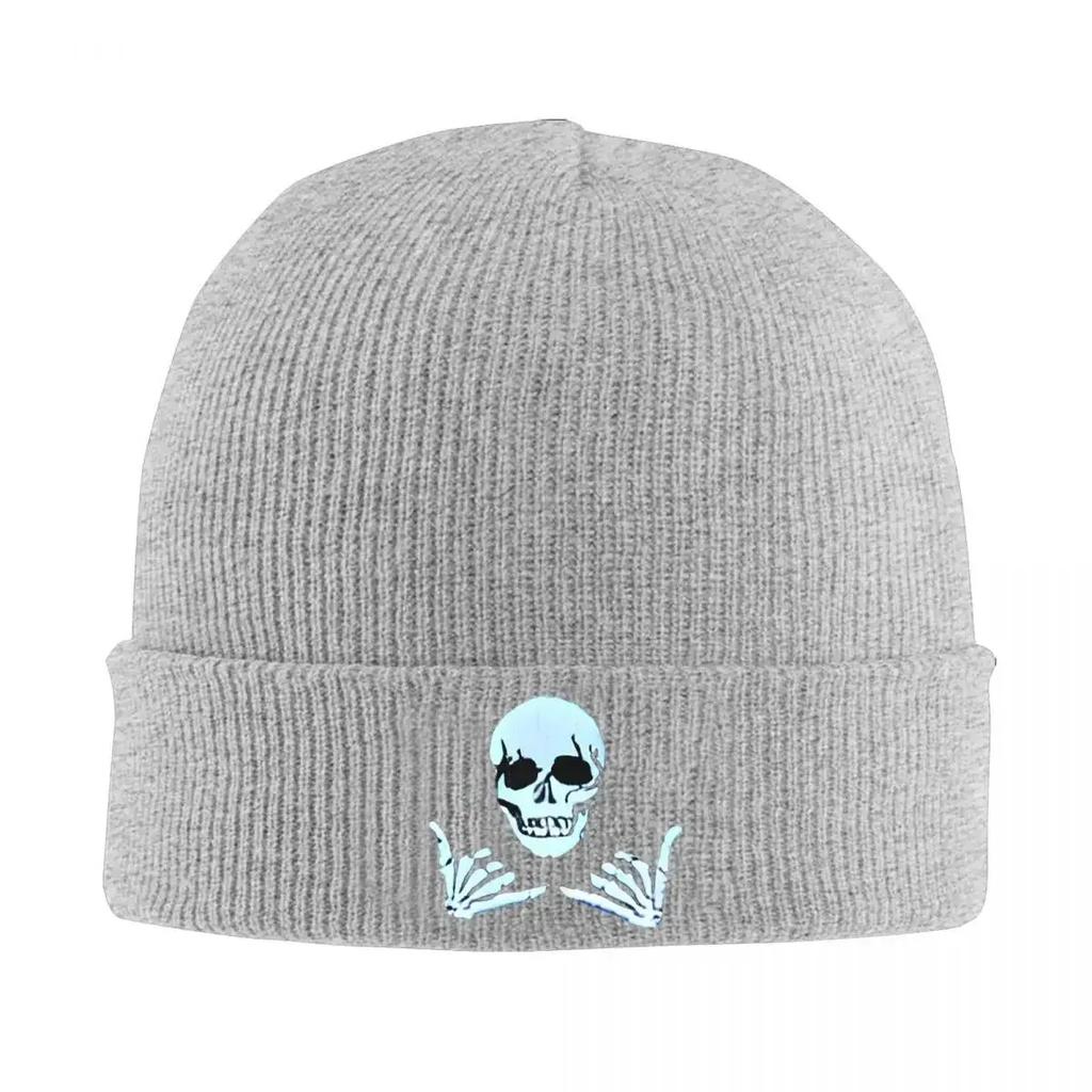 New Skeleton Skull Hands Gestures Rock Roll Knitted Caps For Women Unisex Beanie Winter Hat Acrylic Warm Melon Cap