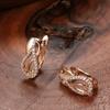 Luxury Geometry  Rose Gold Color Drop Earrings For Woman Fashion Natural Zircon Accessories Daily Vintage Jewelry