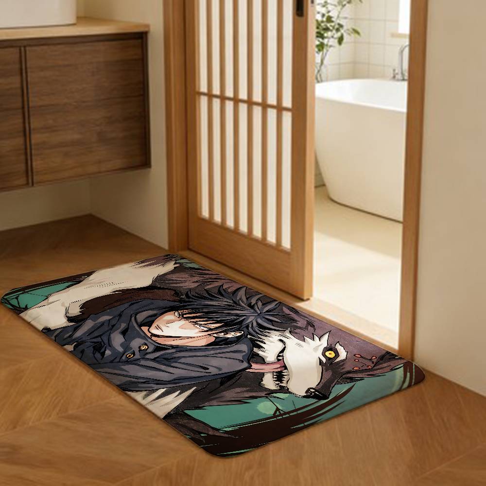 Anime Fushiguro Megumi Jujutsu Kaisen Door Mat Washable Non-Slip Living Room Sofa Chairs Area Mat Kitchen Doormat Area Rug