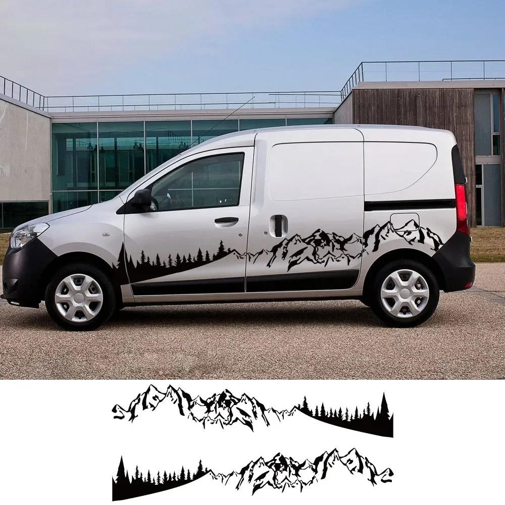 Car Mountain Graphics Stickers For Renault Dacia Dokker Camper Van DIY Side Door Vinyl Decor Decals Auto Tuning Accessories
