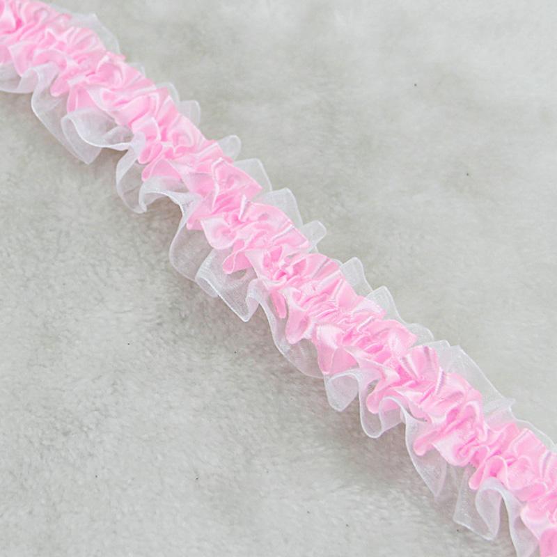 10 Yards Elastic Ruffle Lace Trim Ribbon 4cm Width Stretch Chiffon Fabric For Diy Sewing Toy Doll Garment Patchwork Accessories
