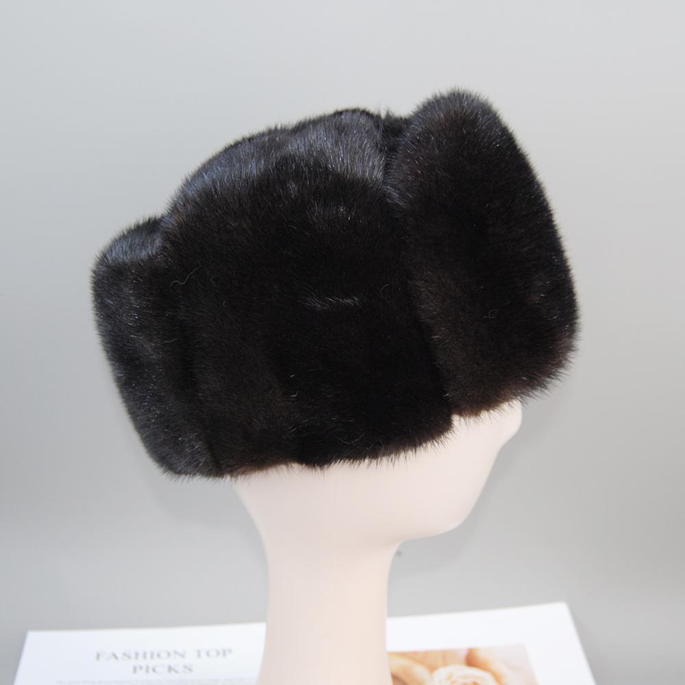 Offre spéciale de luxe pour femmes, chapeau en vraie fourrure de vison, casquette 2022, nouvelle collection hiver neige unisexe, béret en fourrure de vison naturelle, chapeaux de bombardier