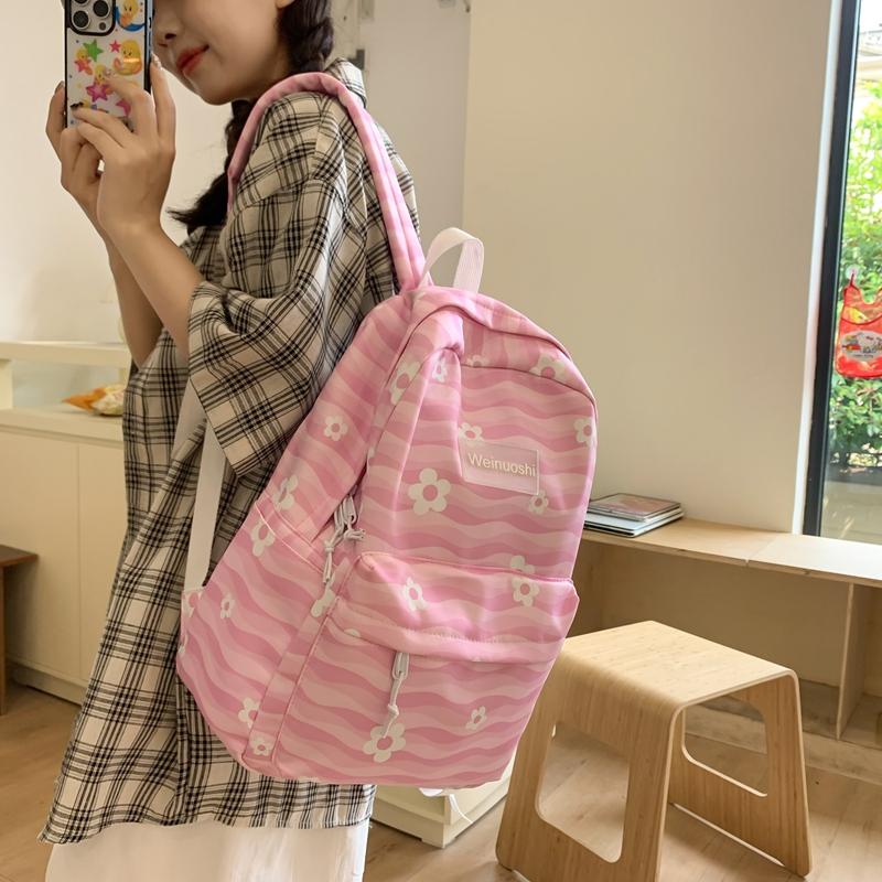 Студенческая школьная сумка с цветочным принтом — фото 15