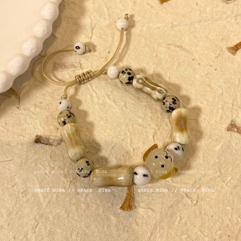 Cute Puppy Woven Braided Bracelet Handmade Jewelry For Women Couples