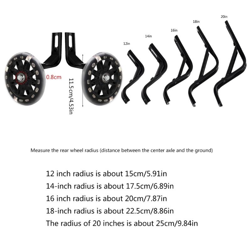 1Pair Bikes Mutes Flashs Auxiliary Wheel Practice Stabilizers Bikes Auxiliary Wheel