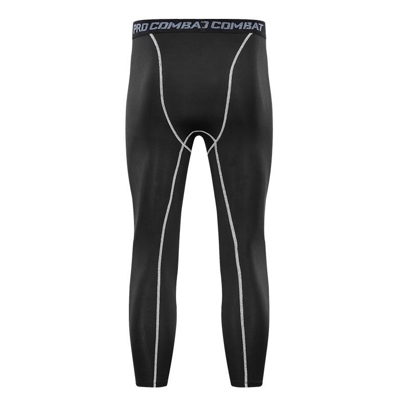 Men's Quick-Dry White Compression Capri Pants for Running and Basketball