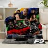 1PC Fast And car Family Flannel Blanket Gift, Suitable for Both Men And Women, Soft Ideal for Beds And Sofa, Birthday Or Christmas Gift