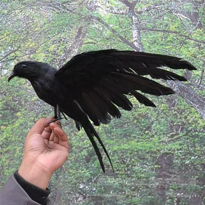 Fake Bird Deter For Home Garden DIY Hunting Decoy Crow Statue Bird Ornament Garden Decor Fake Crow