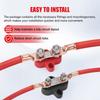 5/16" 48V Positive & Negative Ground Red Black Power Distribution Terminal Block FOR Truck Car RV Boat M6 M8 Dual Terminal Studs