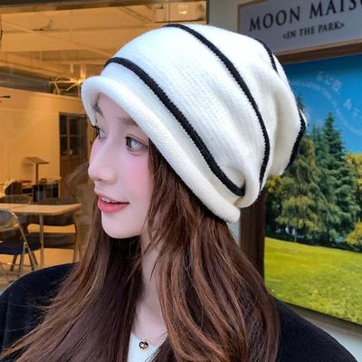 Autumn and Winter Warm Confinement Hat  Spring and Autumn Ear Protection Woolen Hat Face Showing Small Pullover Hat  Cool Hat