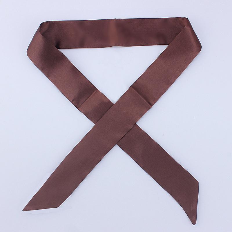 4x100cm Satin Silk Narrow Scarf Neckerchief Solid Neck Scarves Long Silk Thin Scarf Tie Black Bag Ribbon Headbands Choker