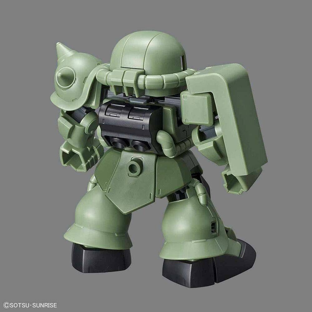 SD Gundam Cross Silhouette Zaku II plastic model color-coded