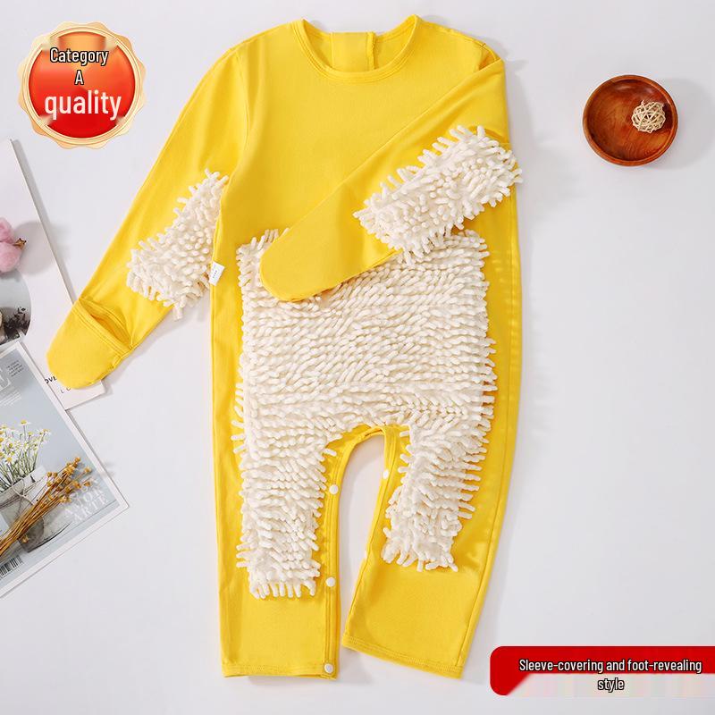 

Універсальний костюм-повзунок для немовлят Герой-швабра : Плюшевий комбінезон із захистом від плям для осені та зими для прибирання підлоги 80 cm