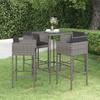 5 Pcs Garden Bar Set and Cushions Woven Resin