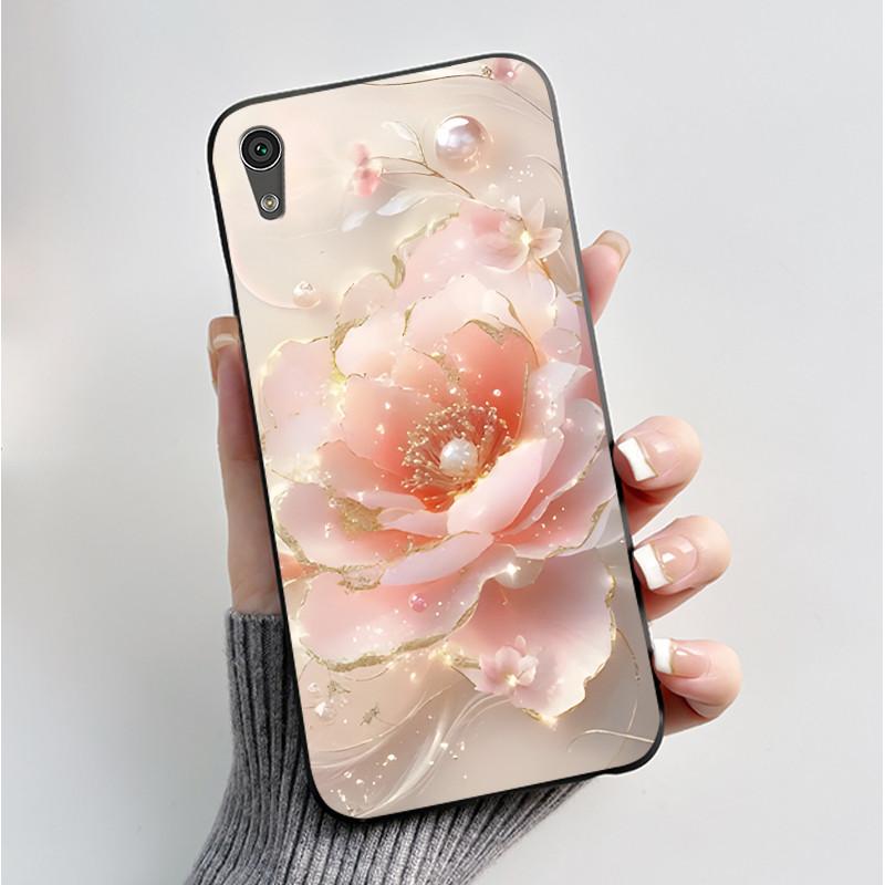 Hülle Für Sony Xperia XA1 Rückseite G3121 G3112 G3125 G3116 G3123 Luxus Mode Schmetterling Blume Schwarzes Silikon Weiche Handyhülle