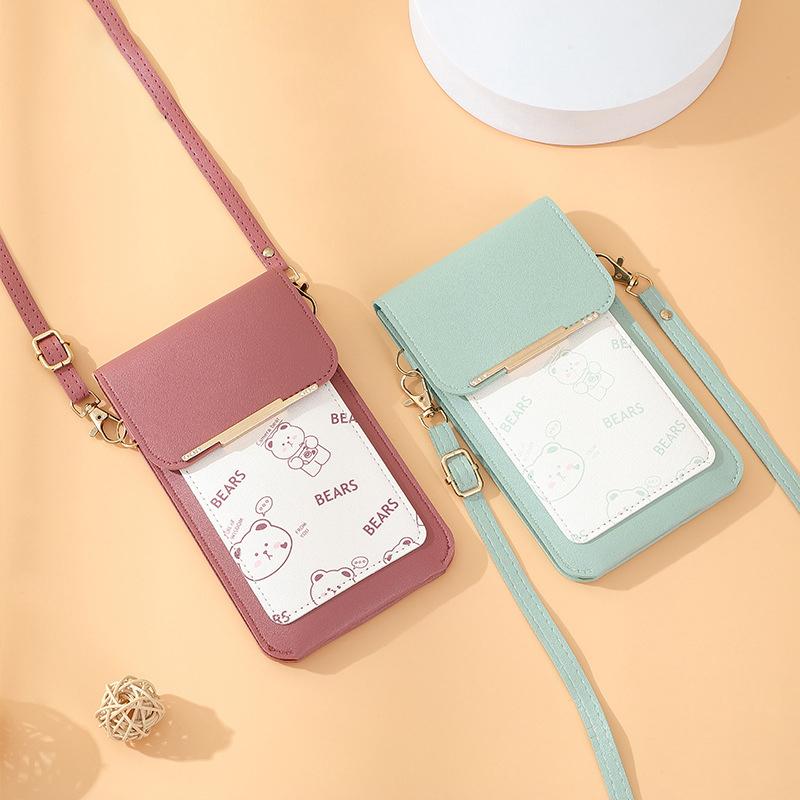 Touch Screen Mobile Phone Bag, Women'S Floral Printed Crossbody Bag, Fashionable Flip Bag