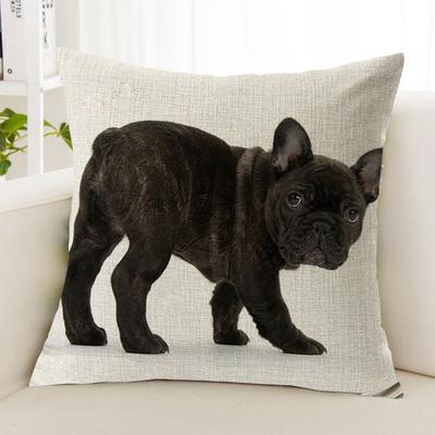 Throw Pillowcase with Hidden Zipper Wear Resistant Washable Non-Fading Animal Dog Print Cushion Cover Pillowslip