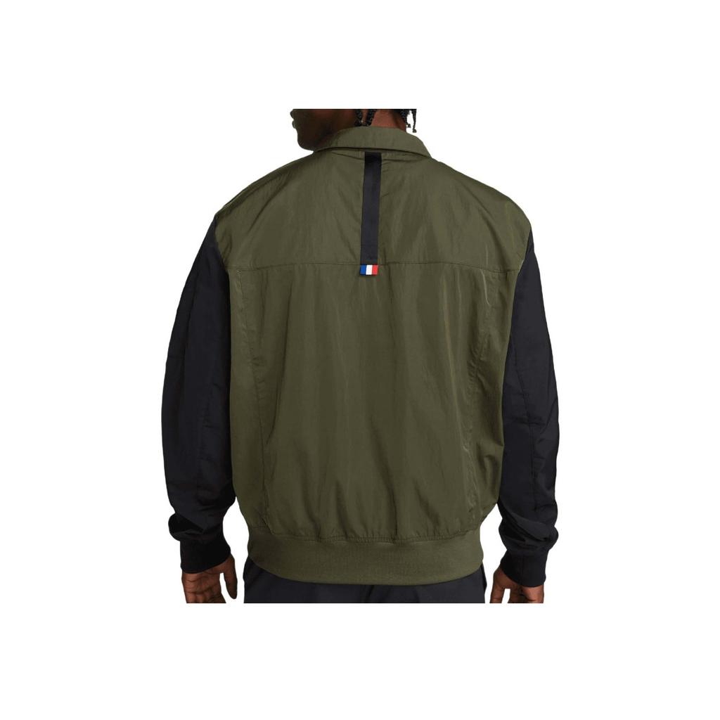 Nike Paris Saint Germain Football Casual Series Pattern Logo Zip Long Sleeve Jacket Men Jacket Green DQ8972-325