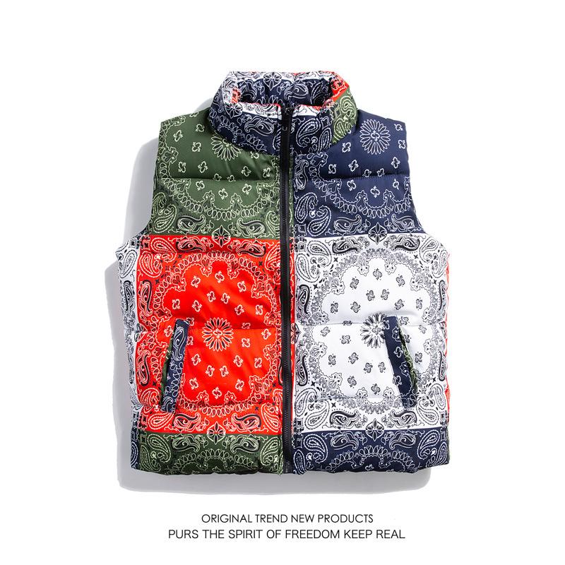Herren Trendige Baumwollweste - Herbst/Winter Lässiger Cashewblumen-Strickjacke, Warme Oberbekleidung L blau