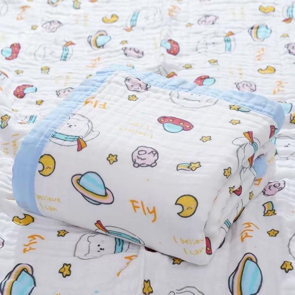 Baby Pure Cotton Class A Soft and Breathable Six-layer Integrated Children's Bath Towel Kindergarten Small Quilt